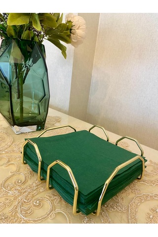 Özel Tasarım Kare Peçetelik Gold