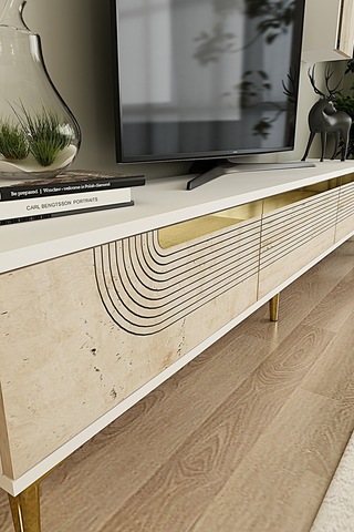 Tvr1803btg - Meyra Tvr180 Ünitesi Takım Beyaz-traverten-gold 180cm Beyaz-traverten-gold