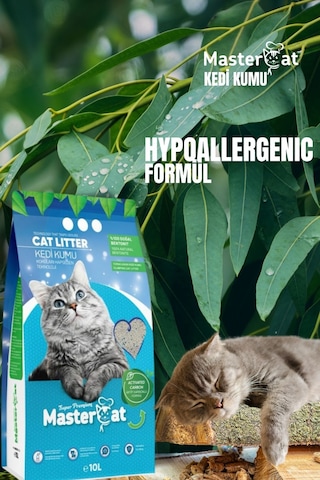 Hypoallergenic Formül Aktif Karbonlu Kedi Kumu 10l