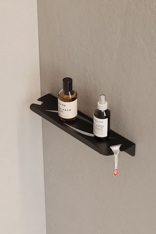Zift Unique Paslanmaz Çelik Banyo Rafı - Yapışkanlı Duş Askısı Şampuan Rafı Mat Siyah Askılık Diğer