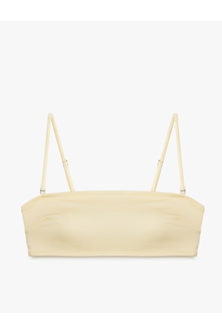 Koton Çıkarılabilir Askılı Bandeau Straplez Bikini Üstü Sarı 6sak10020mm