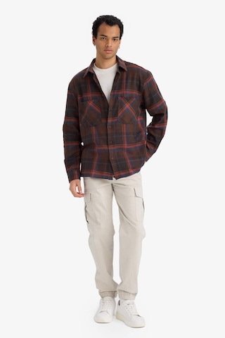 Defacto Regular Fit Polo Yaka Kareli Flanel Uzun Kollu Gömlek G2331ax25aubn339 Kahve-bn339