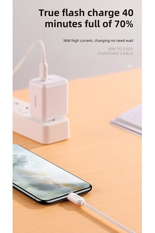 Willowhaven Joyroom 36w/60w Pd Hızlı Şarj Kablosu, Type-c To Lightning/type-c, Siyah, 1m, 100-240v Adaptör