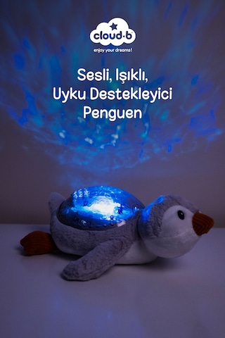 Cloud-b Ağlama Sensörlü ve Melodili Penguen Uyku Arkadaşı 31,5x30x12 CM