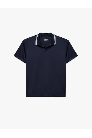 Koton Kısa Kollu Çizgi Detaylı Oversize Polo Yaka Spor Tişört Lacivert 5sam10127nk Lacivert