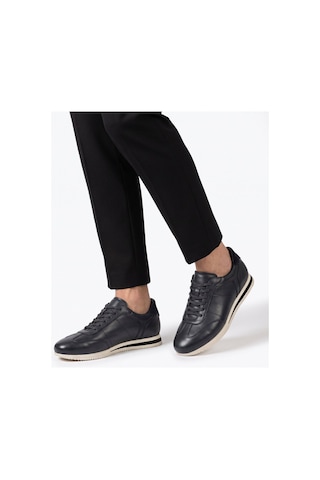Komcero Kauçuk Tabanlı Bağcıklı Sneaker Lacivert Hakiki Deri Erkek Casual Ayakkabı Hz1003-7811
