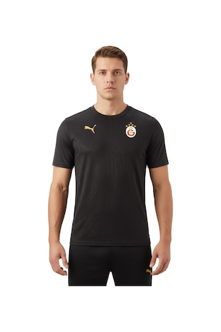 Gsstore Galatasaray Lisanslı Sıfır Yaka Siyah A Takım Antrenman T-shirt Bayrak Hediyelik Kutu Siyah