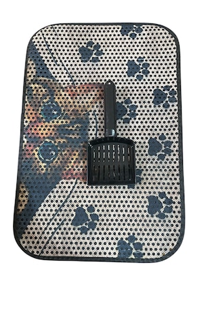 Kedi Ve Köpekler İçin Hijyenik Paspas + Dayanıklı Kum Küreği Seti 60x40 Cm Paspas 25 Cm Kürek