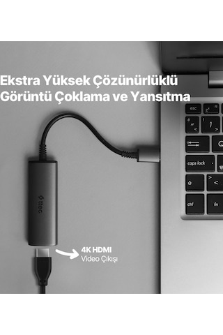 Ttec 4in1 100w Type C Çoğaltıcı Çevirici Hub, 2x Usb, 1x Pd Type C Ve 1x 4k Hdmi Girişli Çoğaltıcı Adaptör