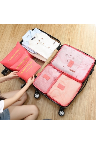 Yaozixa Gri Seyahat Organizer Seti - 6 Parça Oxford Kumaş Giyim, İç Giyim Depolama Çantaları - Ev Ve Seyahat İçin Pratik Düzenleyici Gri