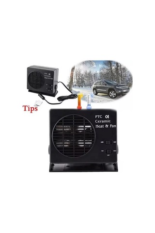 Araba Isıtıcı Isıtma Fanı Araba Camı Buz Çözücü Siyah