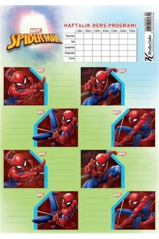 Keskin Color Okul Etiketi Spider Man Ders Programlı 3 Lü 220130-6 Renkli
