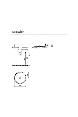 Creavit Loop LP145-00CB00E-0000 Yuvarlak Çanak Lavabo 45 CM