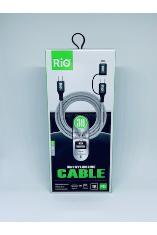 Riotech 3in1 Örgülü Kablo Type-c To Type-c&lightning