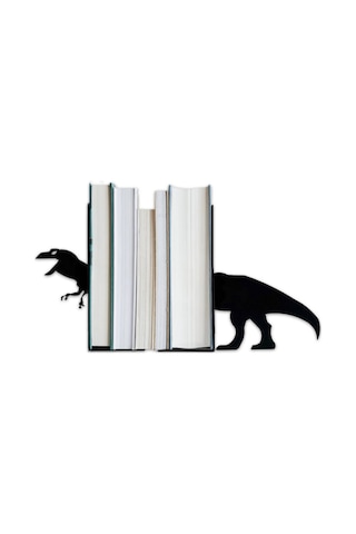 Hobi Demir Sanat T-Rex Figürlü Dekoratif Metal Kitap Tutucu