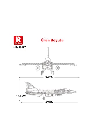 Reobrix 33027 F-16 Jet Uçak Yaratıcı Yapı Blok Seti Building Blocks F-16 Fighting Falcon -1427parça