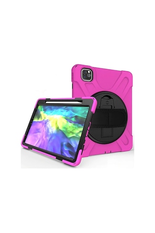 iPad Uyumlu Air 4. Nesil 10.9 Kılıf Shockproof 3 Katmanlı Standlı Zırh Kılıf Kalem Yerli- 5775