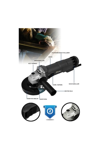 Assur ASR354 750 W 125 MM Avuç Taşlama Spiral Siyah