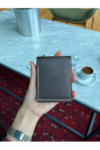 Mft Leather Hakiki Deri Çıtçıtlı Erkek Cüzdan Nova 5801 Kahverengi
