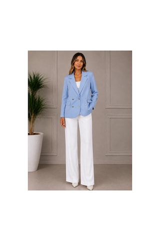 Gül&can Butik Kadın Bebe Mavisi Çift Düğmeli Blazer Ceket Mavi
