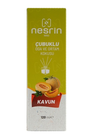 Nesrin 120 Ml Çubuklu Oda Kokusu Kavun Bambu Koku, Kalıcı Ortam Kokusu Ve Dekoratif Cam Şişe - 8690352728213ka