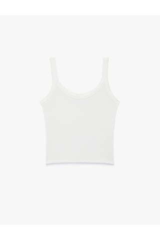 Koton Modal Kumaş Slim Fit U Yaka Askılı Top Beyaz 6sak10035pk
