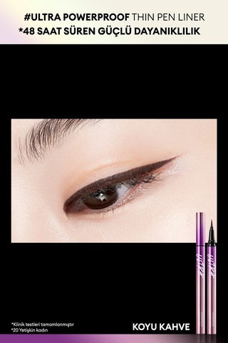 Missha Su Ter Ve Yağa Dayanıklı 48 Saate Kadar Kalıcı Ultra Powerproof Thin Pen Liner Dark Brown