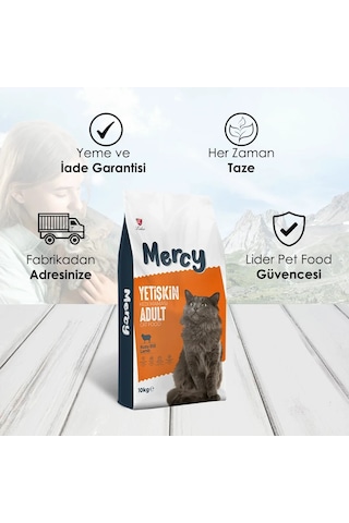 Mercy Kuzu Etli Yetişkin Kedi Maması 10 KG