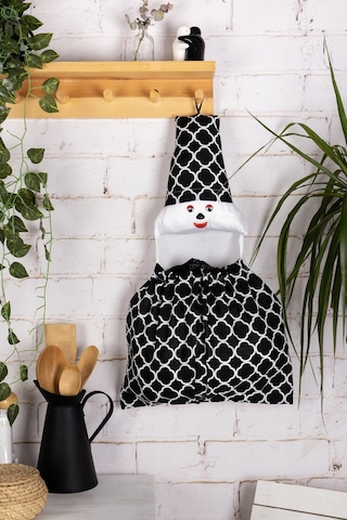 Çok Amaçlı Lastikli Poşetlik , Poşetler Için Sevimli Dekoratif Düzenleyici Mutfak Aksesuarı & Siyah