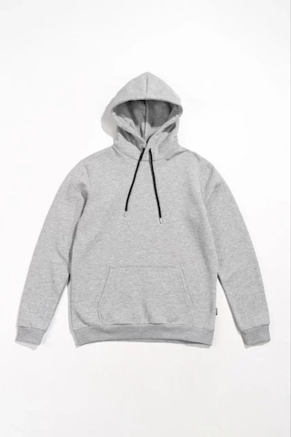 De'charme Erkek Uzun Kol Kapşonlu Basic Sweatshirt Hoodie - Gri