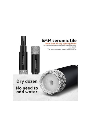 Pazly Tam Seramik Karo Delme Ucu Seti: 6-16mm, Vitrifiye, Granit, Cam Seramik Delme Aleti