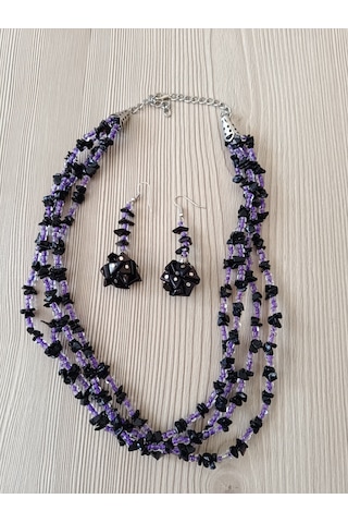 Boncuklu Tasarım Kolye Küpe