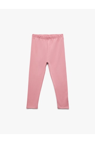 Koton Pamuklu Beli Lastikli Basic Tayt Pembe 6wmg40069ak Gül