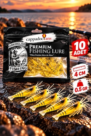 Balık Avı, Avcılık, Balıkçılık Karides Silikon Balık Yemi & Suni Yem Olta - Balık Avı Ve Malzemeler 10 Lu Paket