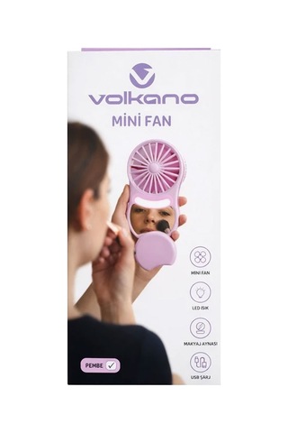Volkano Aynalı Mini Fan Pembe Vk-100 Vk-100 Pem