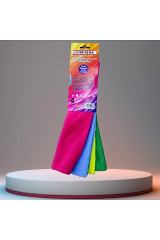 Car News Mikrofiber Temizlik Bezi 4 Lü Çok Renkli