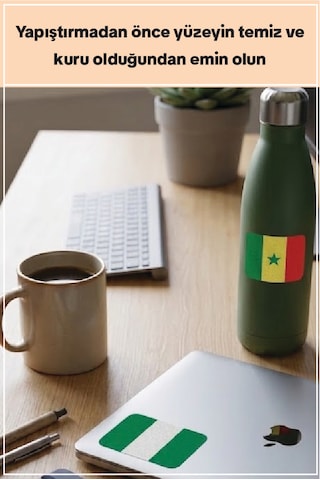 Afrika Ülkeleri Büyük Bayrak Çıkartma Seti 52 Ülke 8,4x6 Cm Sticker Okul Proje Etiketi Çok Renkli