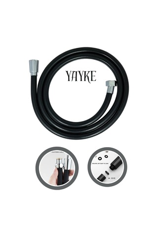Yayke Pvc Kaplama Spiral Duş Hortumu Siyah