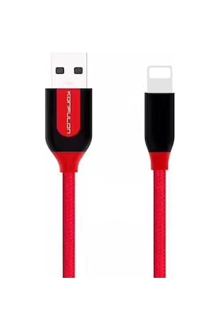 Konfulon S51 Lightning Kablo Apple Uyumlu iPhone 1m 3a - Kırmızı