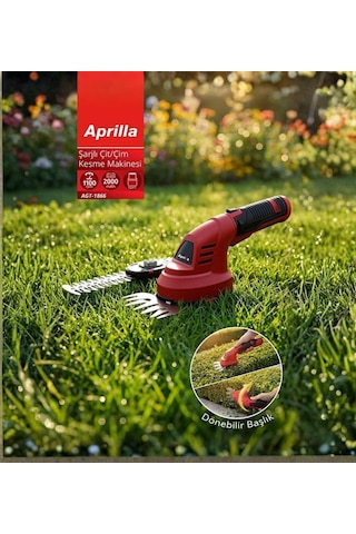 Aprilla AGT-1866 7.2V 2000MAH Döner Sap Yeni Model Şarjlı Çit Çim Kesme Makinesi