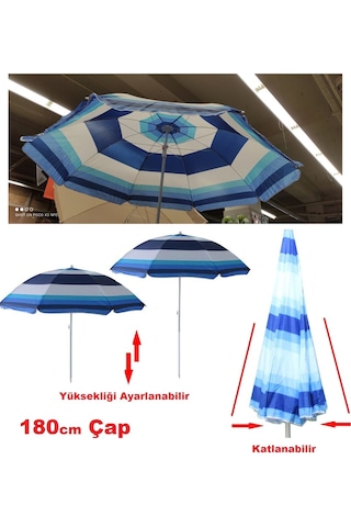 Plaj Balkon Şemsiyesi 180 Cm Çapında