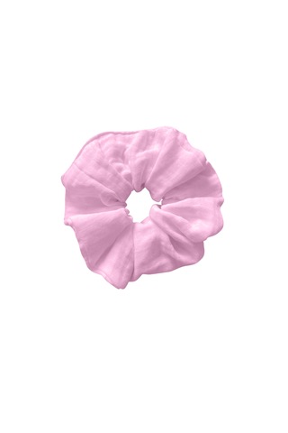 Dev Boy Muslin Saç Lastiği Oversize Pamuklu Saç Tokası Pembe