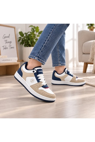 Papucumun Dünyası Unisex Bağcıklı Hafif Sport Tasarım Günlük Mevsimlik Sneaker Lacivert