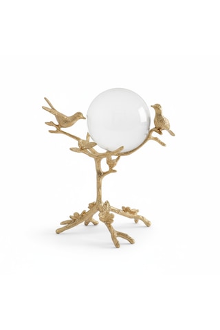 Gold Kuş Figürlü Kristal Küre Dekoratif Obje Kendiniz İçin