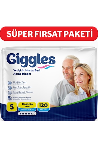 Giggles Yetişkin Bel Bağlamalı Hasta Bezi Small 4 x 30'Lu