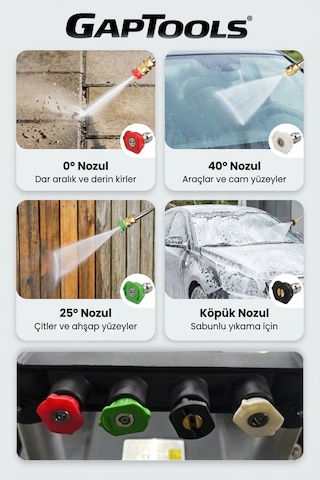 Gaptools Yıkama Makinesi İndüksiyon Motorlu 195bar