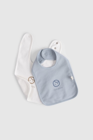 2'li Sıvı Geçirmez Mavi - Ekru Mama Önlüğü Mavi