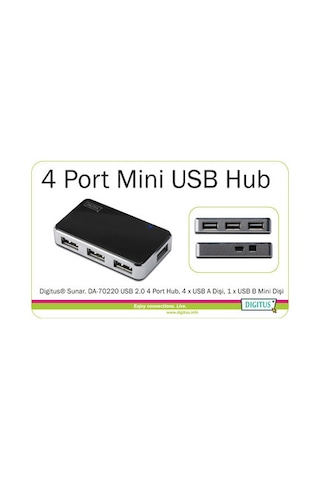 Digitus Da-70220 4 Port USB 2.0 Çoklayıcı (Adaptörlü)