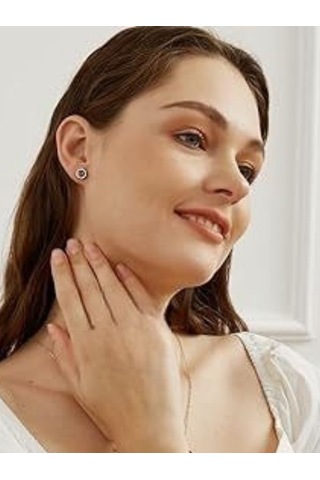 925 Ayar Gümüş Topaz Zirkon Taşlı Küpe Gümüş