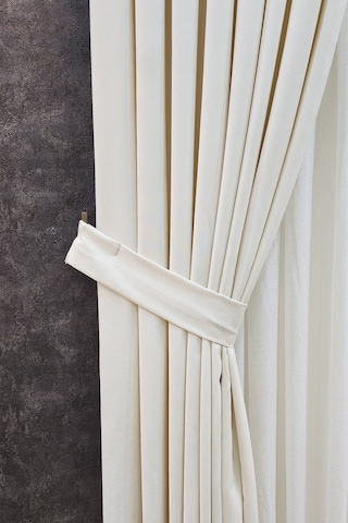 Mosso Fon Perde Düz Renk Krem